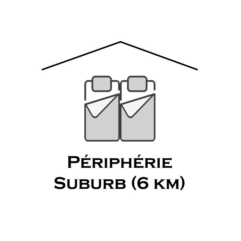 Forfait chambre double (2 personnes) en hôtel en périphérie.